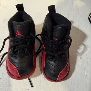 Air Jordan 12 Black and Red Retro Basketball Sneakers